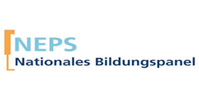 Hellblauer und dunkelblauer Schriftzug des Projektnamens NEPS Nationales Bildungspanel