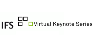 Schwarzer Schriftzug des Veranstaltungsnamens IFS Virtual Keynote Series