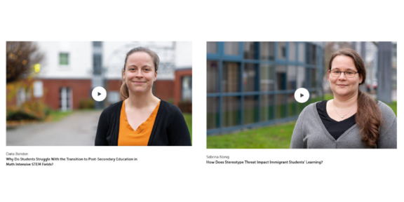 Research Videos Zwei Fotos von Dr. Daria Benden und Dr. Sabrina König auf dem Gelände der TU Dortmund