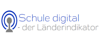 Länderindikator Blau-graues Icon und blau-grauer Schriftzug des Projektnamens Schule digital - der Länderindikator