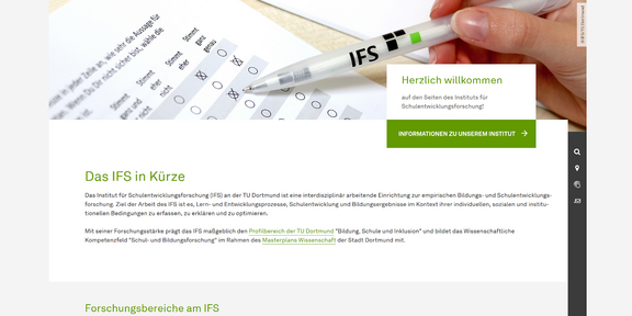 Screenshot der Startseite des Instituts für Schulentwicklungsforschung.