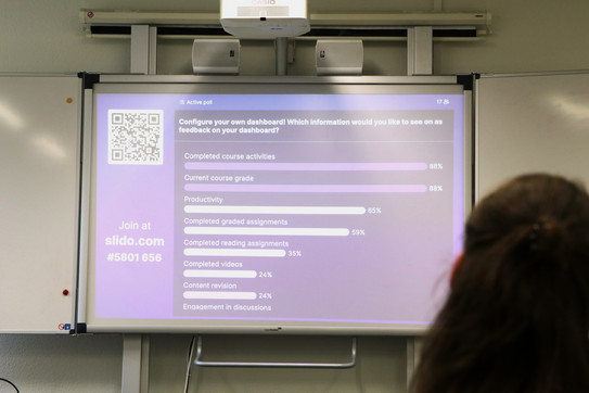 Präsentation am Whiteboard zu Analytics