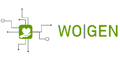 Projektlogo WO|GEN mit grünen Schriftzug