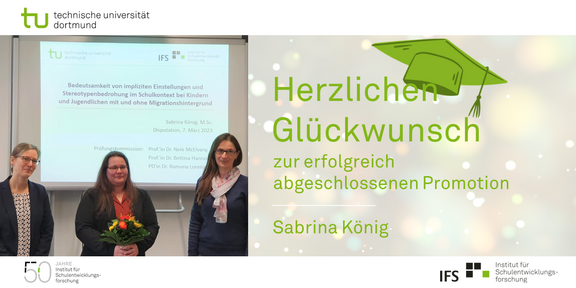 Sabrina König Foto von Nele McEvany, Sabrina König und Ramona Lorenz vor der projezierten Präsentation bei der Disputation