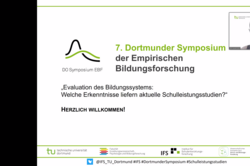 7. Dortmunder Symposium Eröffnung Screenshot der Eröffnungspräsentation mit Prof. Fani Lauermann, PhD