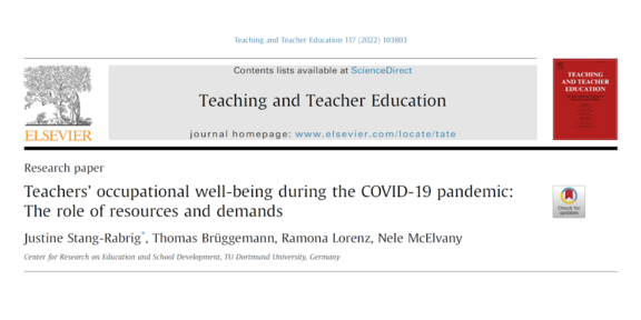 Publikation in Teaching and Teacher Education Cover der Publikation Teachers’ occupational well-being during the COVID-19 pandemic: The role of resources and demands