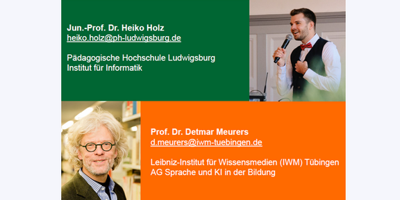 AI-LIT Fotos von Professor Detmar Meurers und Junior-Professor Heiko Holz