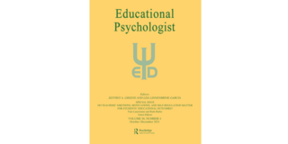 Educational Psychologist Gelbes Zeitschriftencover mit dunkelgrünem Schriftzug Educational Psychologist und hellgrünem Symbol