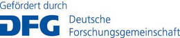 Dunkelblauer Schriftzug des Förderers Deutsche Forschungsgemeinschaft (DFG)