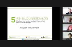 Screenshot der Eröffnungsfolie mit Kachelansicht der Teilnehmenden 