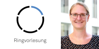 Logo der IFS-Ringvorlesung und Porträt von Jun.-Prof. Hanna Beißert