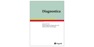 Diagnostica Mattgrünes und weißes Zeitschriftencover mit schwarzen Schriftzug Diagnostica Zeitschrift für Psychologische Diagnostik und Differentielle Psychologie
