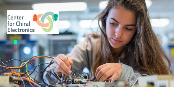 EXC Eine jugendliche Schülerin arbeitet an Elektronik im Unterricht.