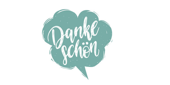 Sprechblase mit Wort Dankeschön