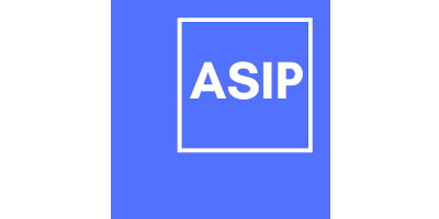Blaue Kachel und weißer Schriftzug des Projektnamens ASIP