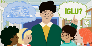 Lehrer erklärt Kindern die IGLU-Studie