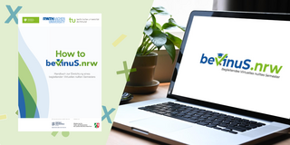 Buchcover der Anleitung aus dem Projekt beVinus neben einem geöffneten Laptop