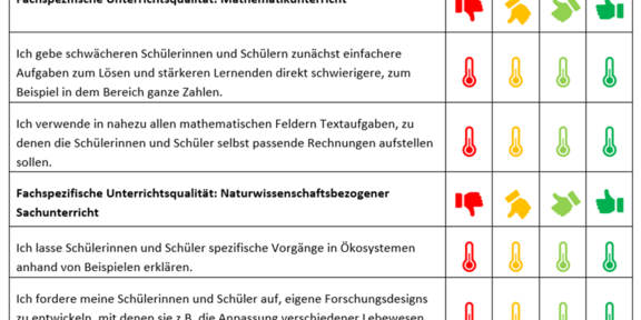 TIMSS Beispielhafte Erhebungsfragen des Projekts TIMSS