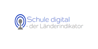 Länderindikator Blau-graues Icon und blau-grauer Schriftzug des Projektnamens Schule digital - der Länderindikator