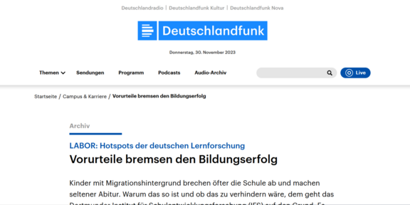 Screenshot des Artikels