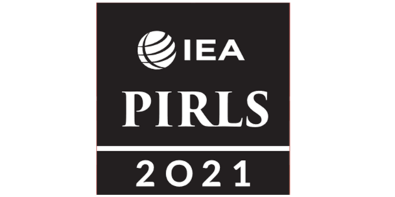 IEA PIRLS 2021 Schwarzes Quadrat mit weißen Schriftzug IEA PIRLS 2021