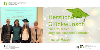 Foto von vier Wissenschaftlerinnen, darunter Fani Lauermann und Inga ten Hagen bei ihrer Disputation