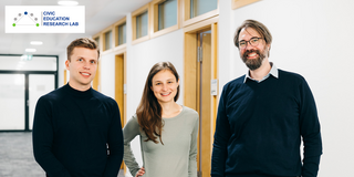 Gruppenfoto mit Pascal Alscher, Elisabeth Graf und Daniel Deimel