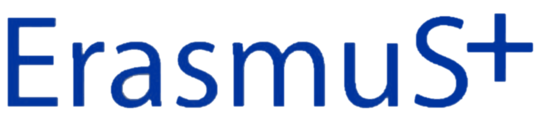 Blauer Schriftzug des Projektnamens Erasmus+