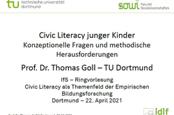 Titelfolie der Ringvorlesung von Prof. Dr. Thomas Goll