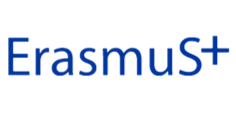Blauer Schriftzug des Projektnamens Erasmus+