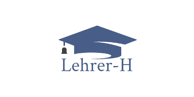 Graublauer Doktorhut mit darunterliegenden Schriftzug des Projektnamens Lehrer-H
