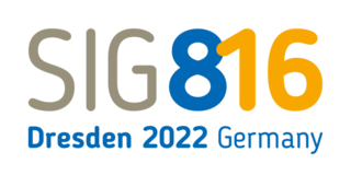 Logo der ICM als Schriftzug SIG 816 und darunter befindlichen dunkelblauen Schriftzug Dresden 2022 Germany