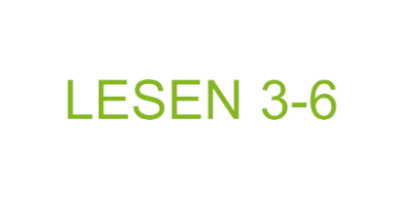 Grüner Schriftzug des Projektnamens LESEN 3-6