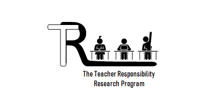 Weiß-schwarzer Schriftzug des Projektnamens The Teachers Responsibility Research Program